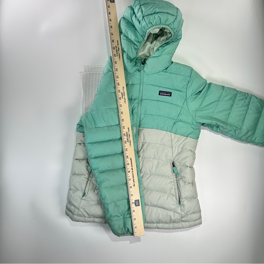 Patagonia kids reversible down puffer jacket hooded winter coat girls L - Picture 16 of 16